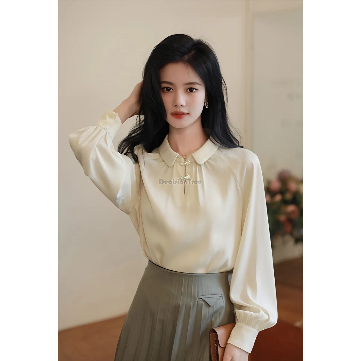 

2024 french style sweet fashionable chic lady blouse new chinese style vintage tang suit top gentle temperament casual daily top