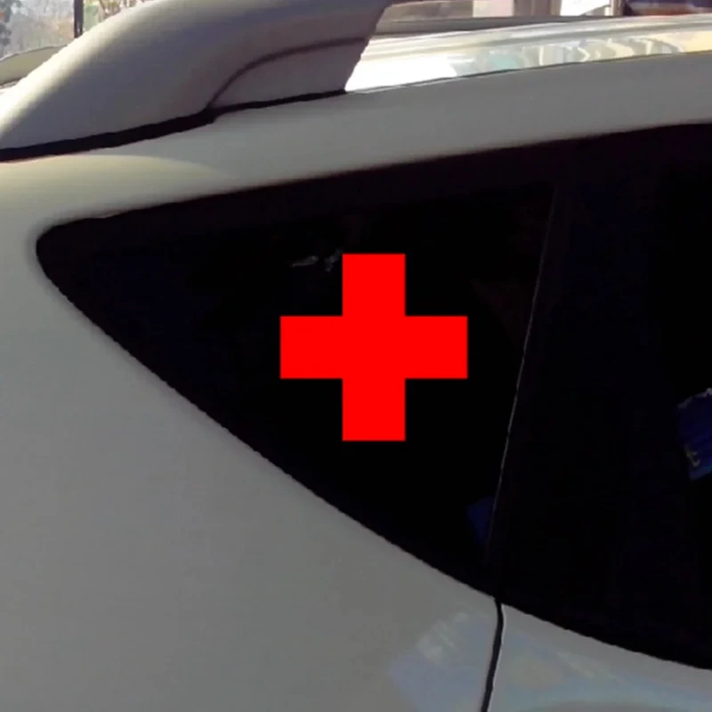 Red Medical Cross Sticker Reflective Waterproof Vinyl Decal for Car Motorcycle Scratch Cover Styling Decoration Accessories