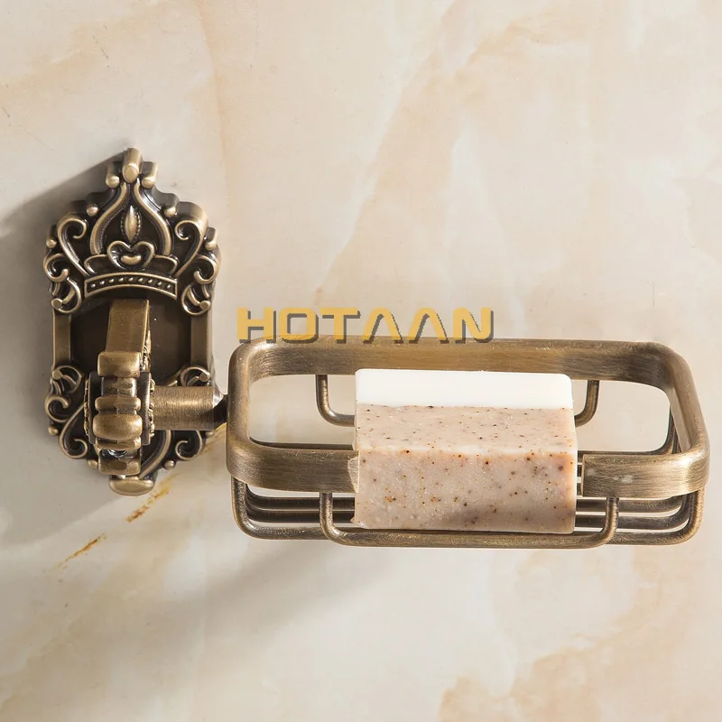 Solid Aluminium Wall Mounted Antique Brass Color Bathroom Soap Basket New Bath Soap Dish Holders Bathroom Products YT-11290