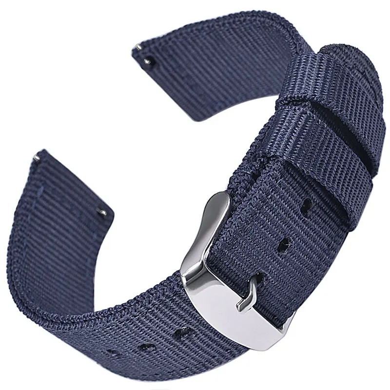 Schnell verschluss Canvas Uhren armbänder Nylon Uhren armband 18mm 20mm 22mm gebürstete Schnalle Uhren armbänder geeignet für Smartwatch Zubehör