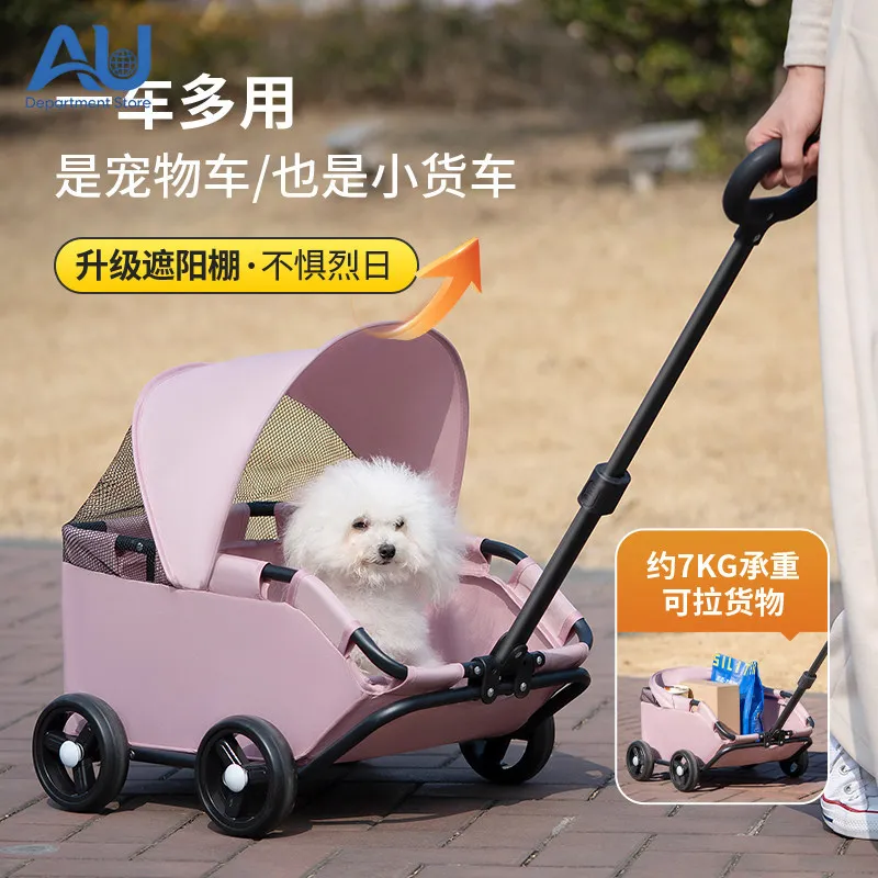 Small Pet Cart Dog Cat Cart Small Pet Cart Lightweight Foldable Outdoor