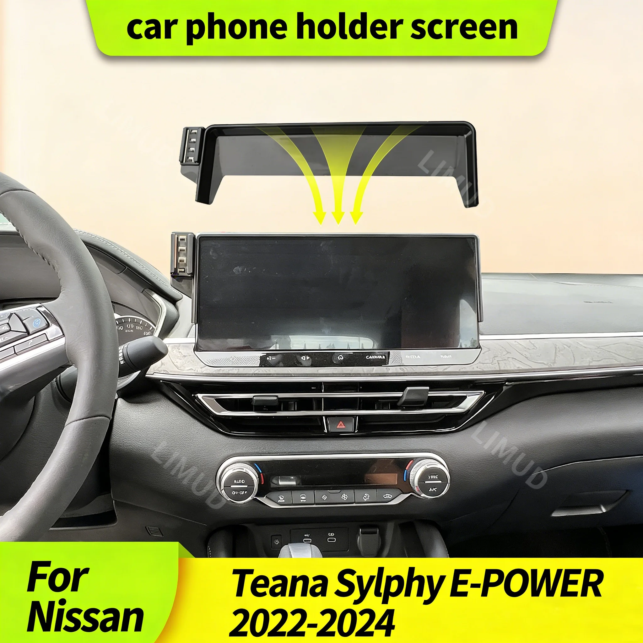 Car Phone Holder&Base with Storage Box for Nissan Teana Sylphy E-POWER 2022-2024,12.3-Inch Screen,No Obstruction to Driver'sView