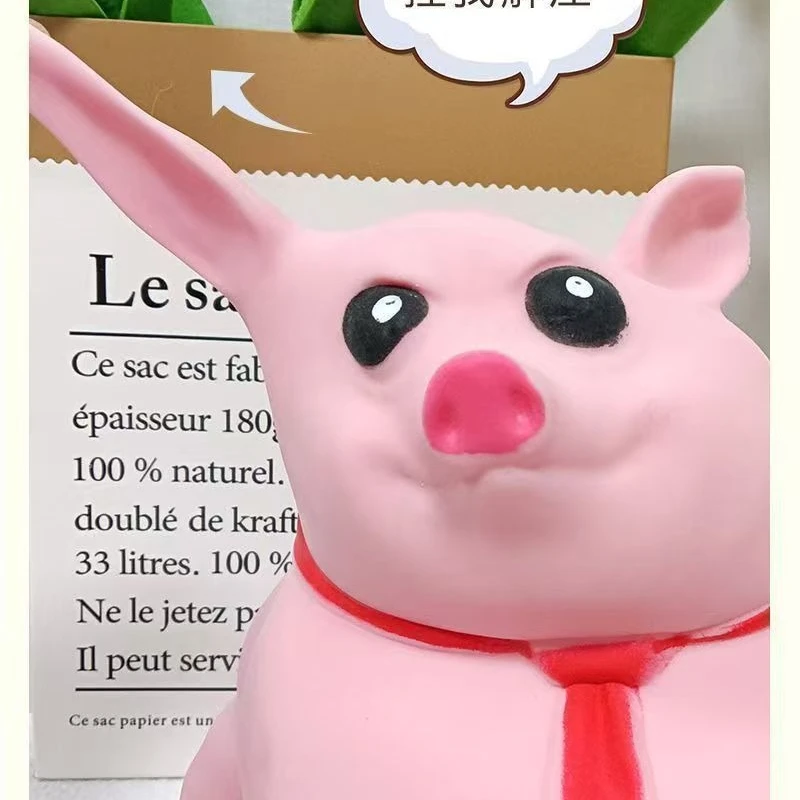 Decompression Toy Pink Pig Transforming Kneading Stress Relief Sensory Toy for Adults Kids Squishy Stretchable Sensory Tool