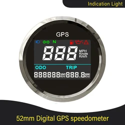 Universal 52mm Digital GPS Speedometer LCD Speed Gauge Odometer Adjustable Mileage Trip Counter for Auto Motorcycle Boat 12V 24V