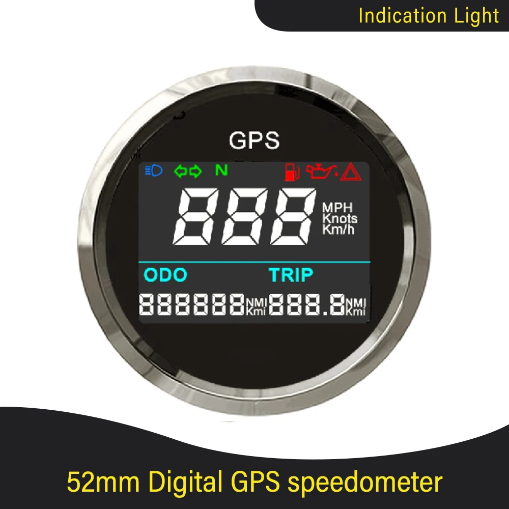 Uniwersalny licznik wskaźnik prędkości z cyfrowy prędkościomierz GPS LCD 52mm regulowany przebieg przejazdu do łodzi motocyklowej 12V 24V