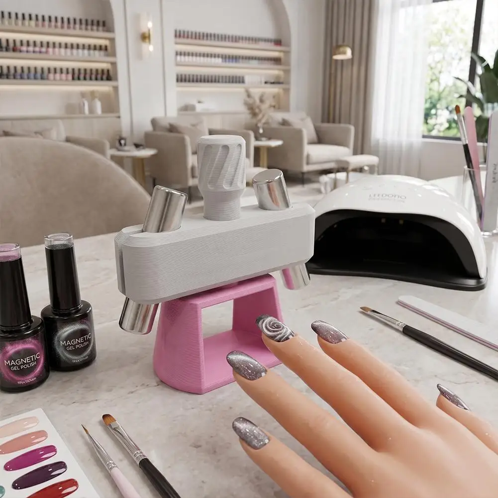 Automatic Glass Bead Cat Eye Nail Magnet 3D Printed Rotating Gyroscope Tool Strong Multi-Angle Magnet Beginner Friendly Manicure