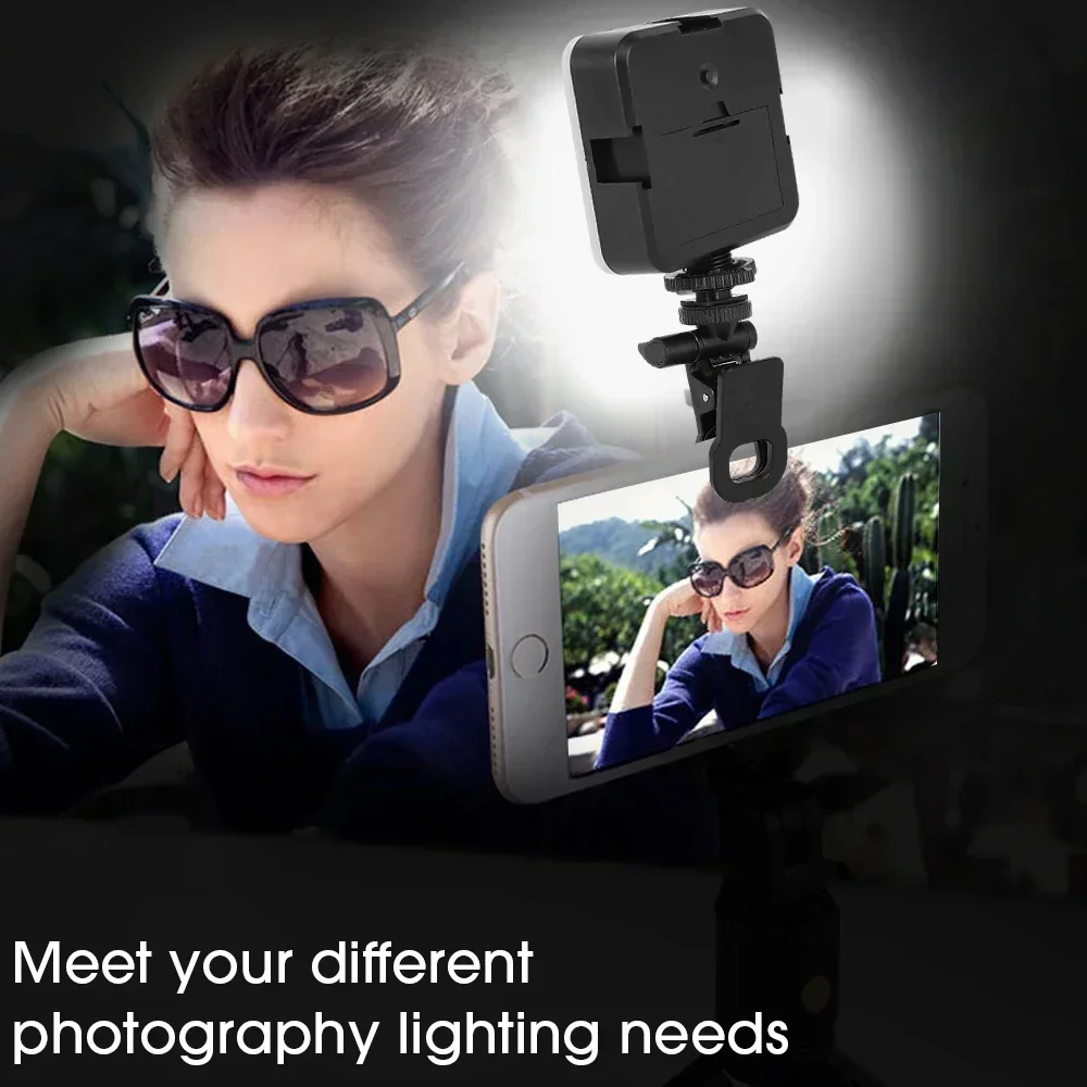 Mini LED Selfie Light Video Camera Fill Lamp Portable Clip on Light Panel for Camera/Phone/Laptop/Tablet Picture/Makeup/Vlog