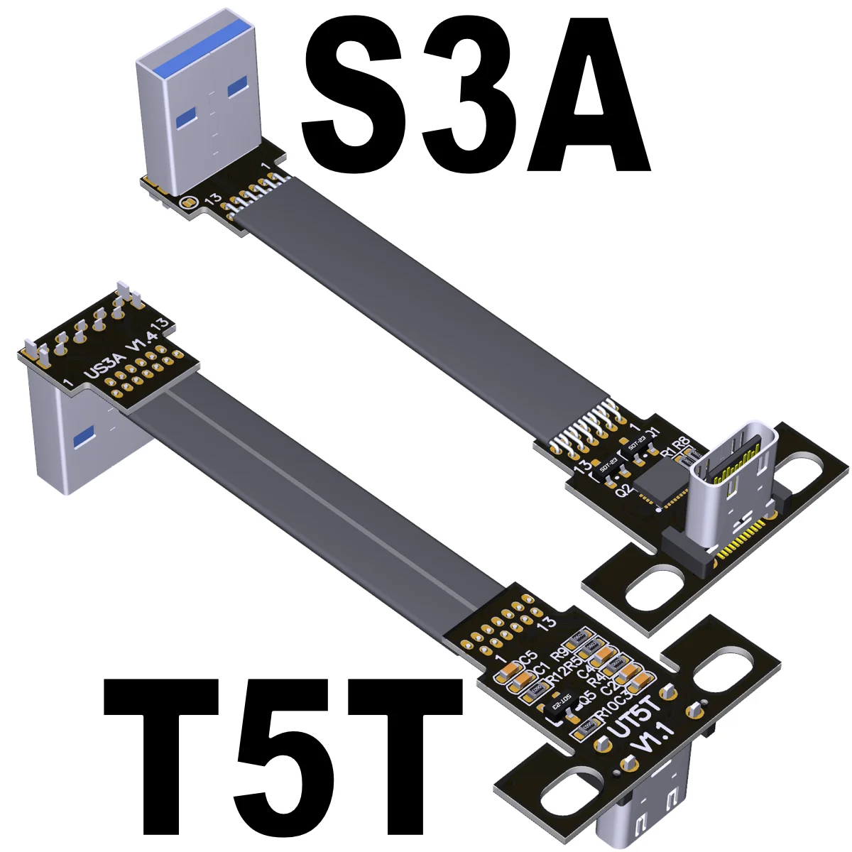 Usb c fêmea para usb um cabo 10gbps aéreo dobrável usb 3.1 fotografia cabo flexível fita fpv cabo de extensão plana macho para fêmea