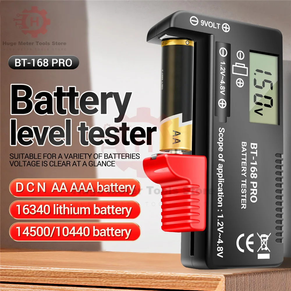 BT-168 Universal Button Cell Battery AA/AAA/C/D/9V/1.5V Batteries Colour Coded Meter Indicate Volt Tester Checker BT168 Power