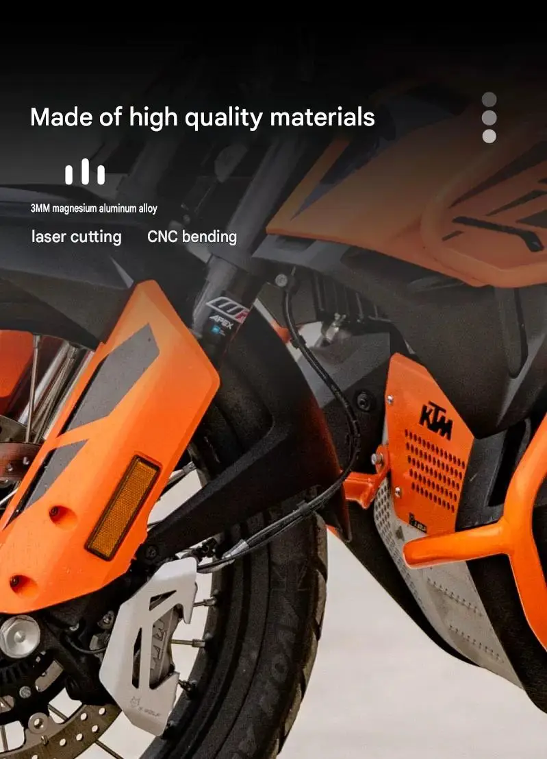 FOR KTM 790ADV Aluminum Alloy Front Brake Caliper Guard Silver Metallized Hollow Design for Ventilation And Heat Dissipation