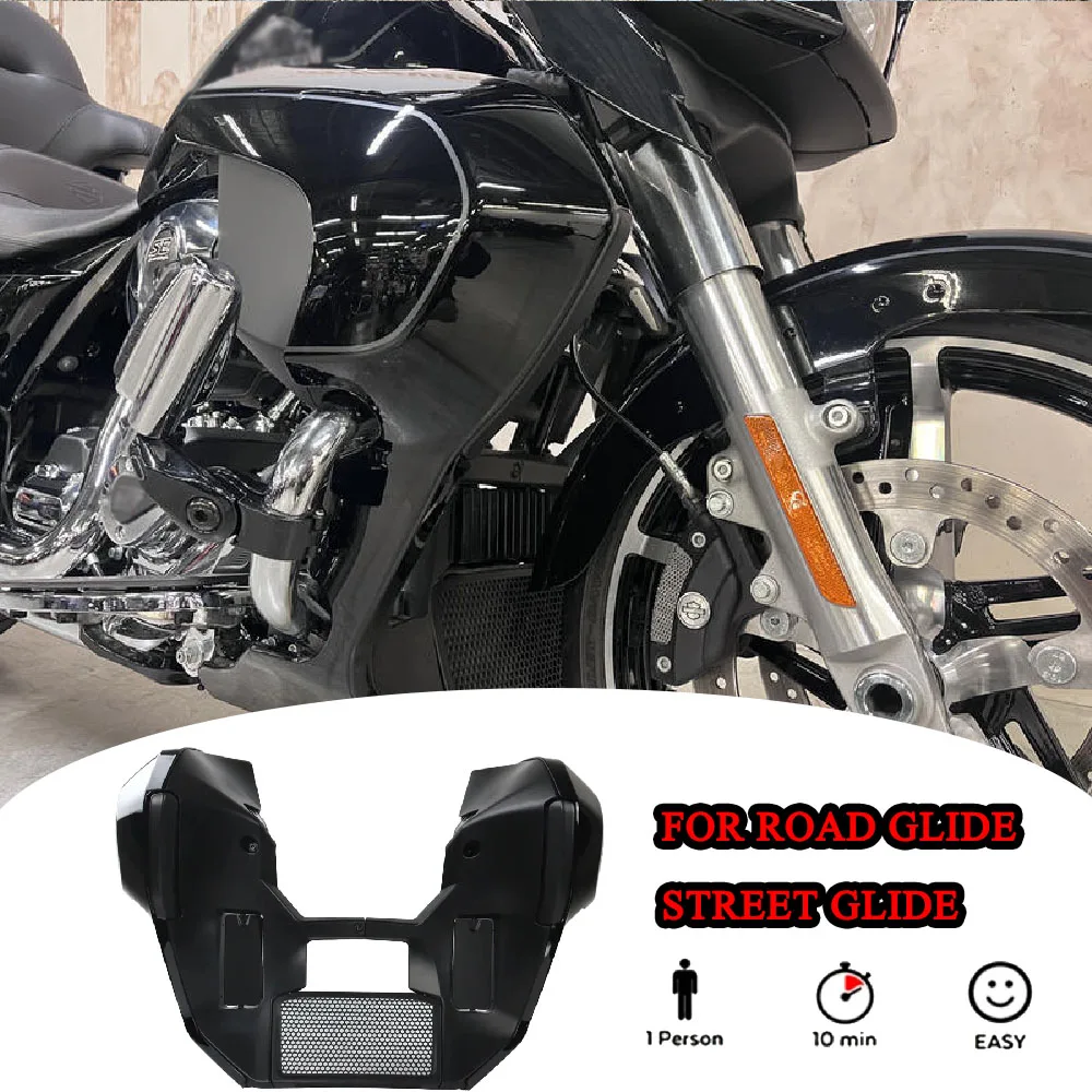 Fit For Harley Touring CVO Street Road Glide FLHX FLTRX 23-24 FLHXU 24-Up Motorcycle Fairing Lowers & Extended Chin Spoiler Kit