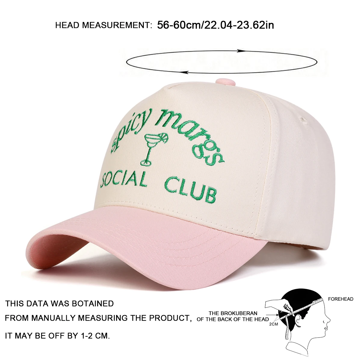 Unisex SOCIAL CLUB Baseballkappen mit Stickerei, Frühling und Herbst, für den Außenbereich, verstellbare Freizeithüte, Sonnenschutzhut, Sportkappe – Detail 5