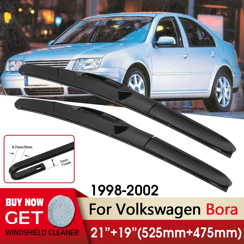 

Car Wiper Front Wiper Blades 21"+19" For Volkswagen Bora 1998-2002 Fit U Hook Arm Front Windscreen Wipers Auto Accessories