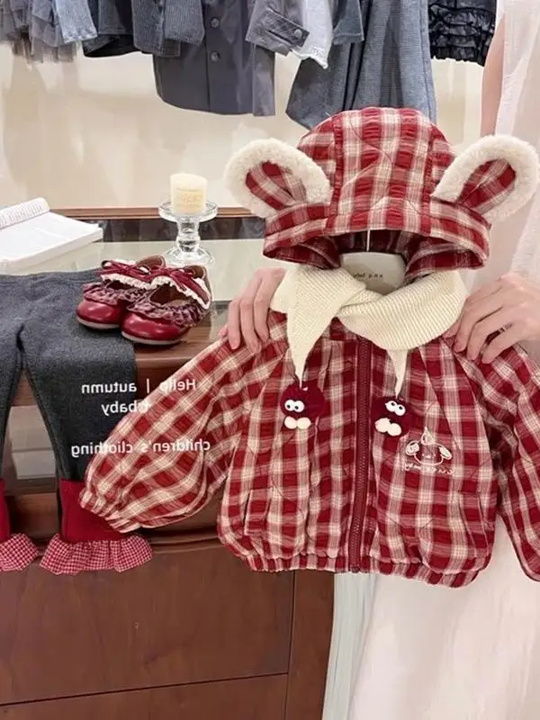 

Утепленная хлопковая куртка для девочек: теплая зимняя модная детская куртка в повседневном стиле с мультяшным рисунком, китайское производство