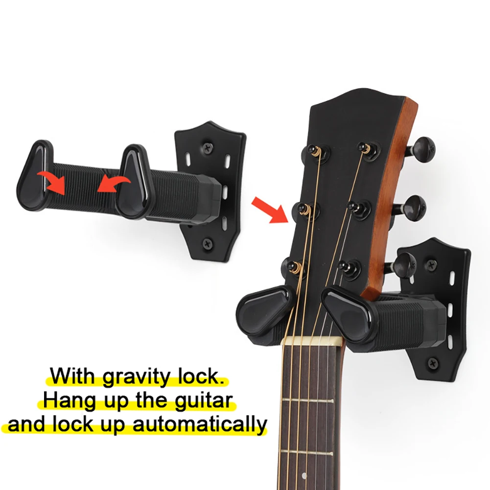 

Guitar Hanger Wall Mount Hooks Stand Base Metal Hook Guitar Wall Hanger With Gravity Lock For Acoustic Electric Guitar Ukulele B