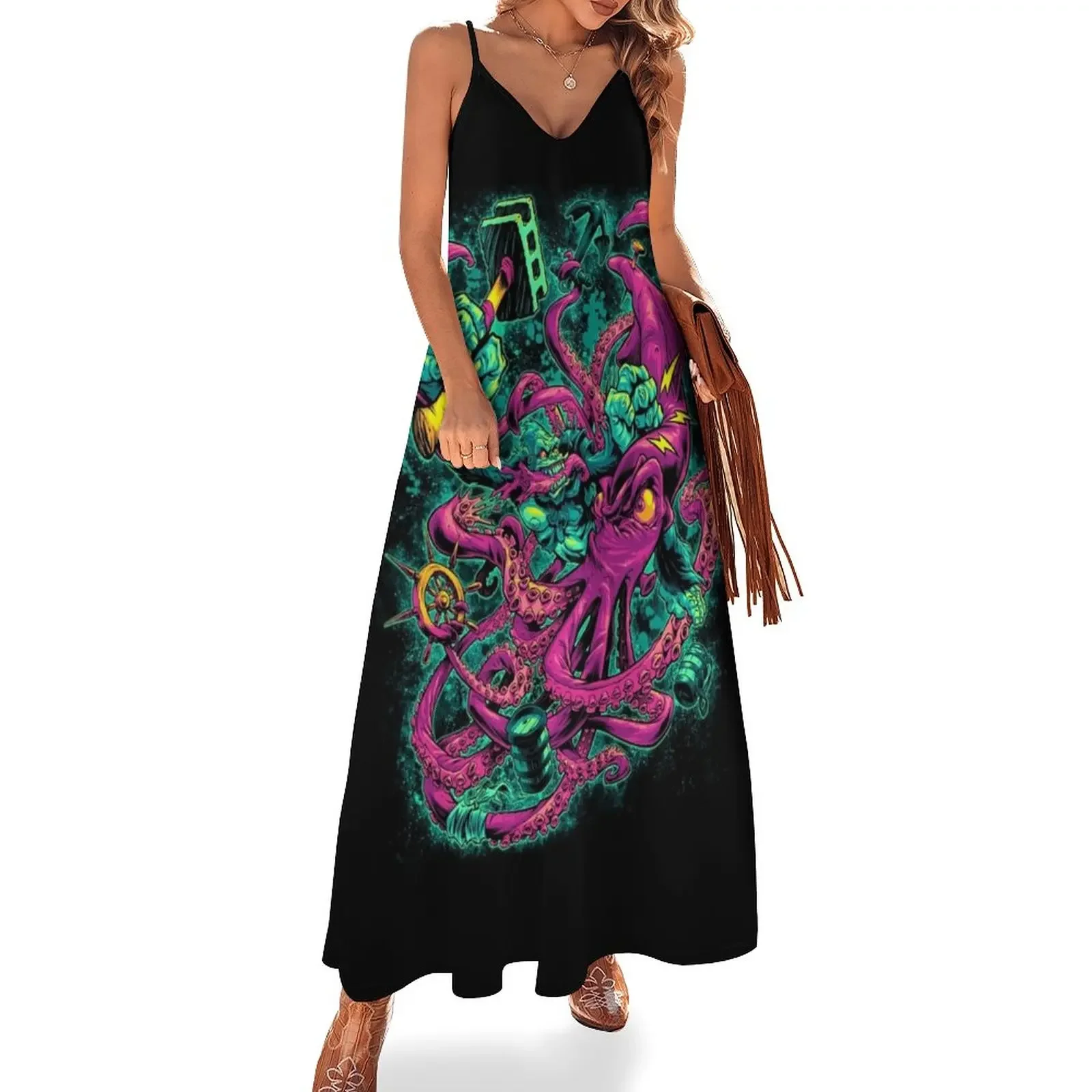 

GORILLA VS. ARCHITEUTHIS Sleeveless Dress long dress women summer dress korean women
