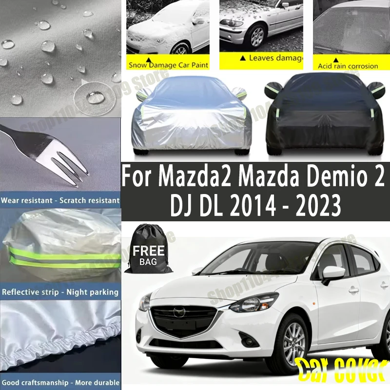 

For Mazda2 Mazda Demio 2 DJ DL 2014-2023 Car Cover Outdoor Protection Covers Snow Sunshade Waterproof Dustproof Exterior UV Car