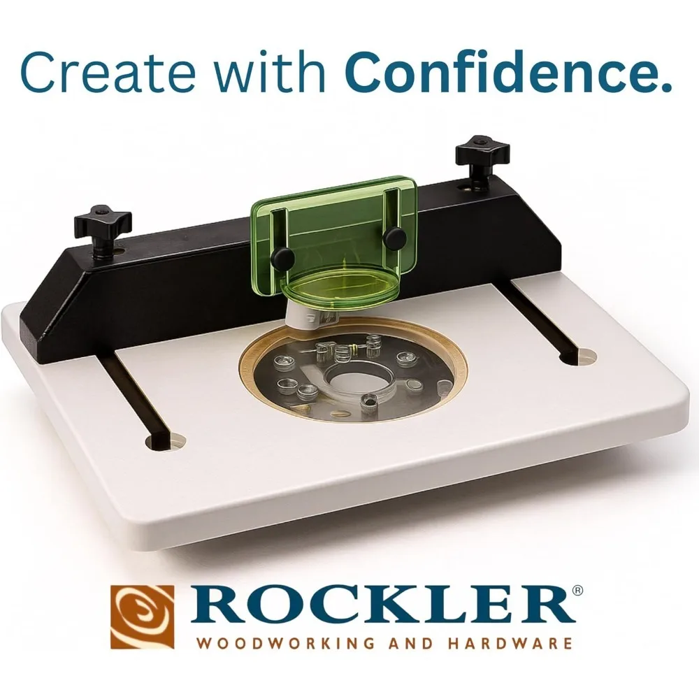 Trim Router Table with Adjustable Table Pre Drilled Holes High Visibility Bit Guard 1/4 Acrylic Base Woodworking Tools