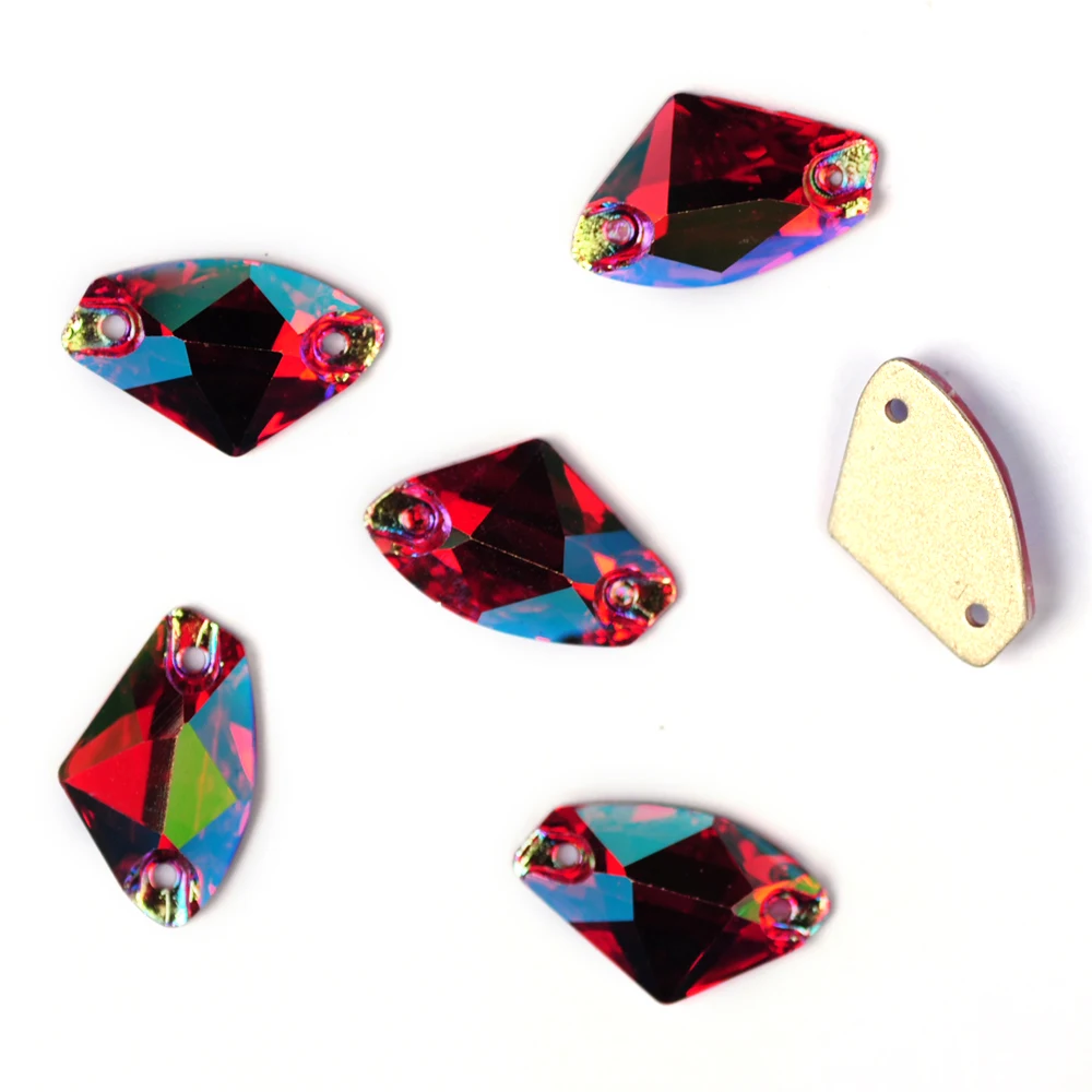 Pubrilex Galactic 9x14mm 12x19mm AB-beschichtete Aufnähsteine, Glitzer-Glas-Nähkristalle für Kleidungsstücke und Accessoires – Detail 5
