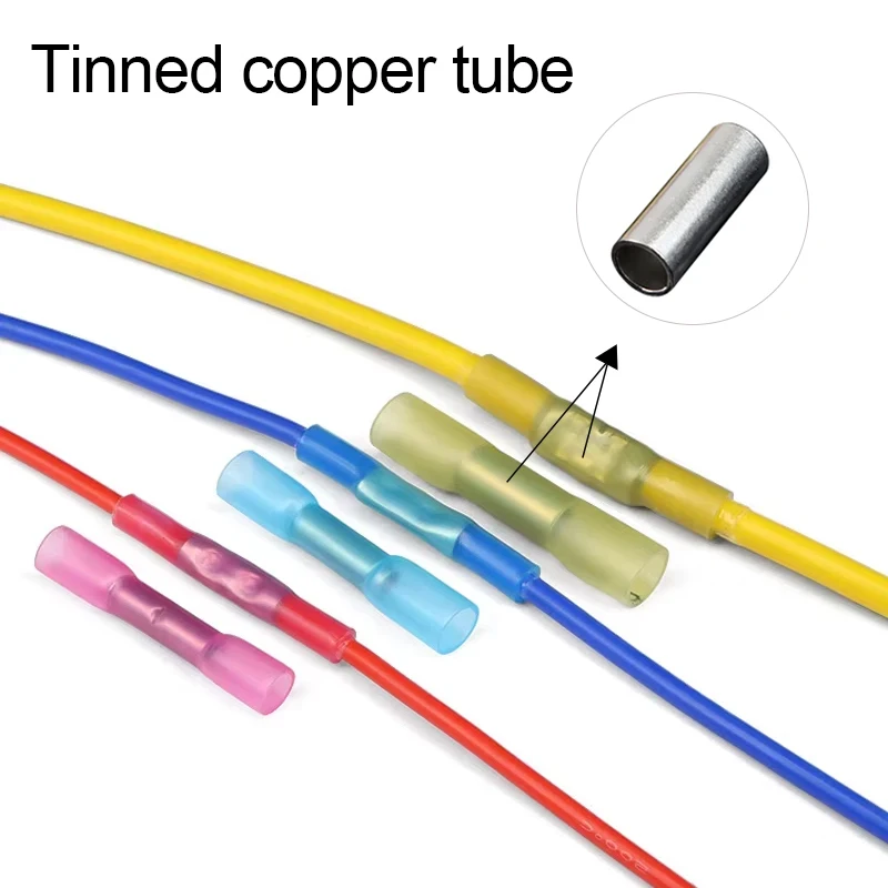 10-500pcs Heat Shrink Waterproof Butt Connectors BHT0.5 BHT1.25 BHT2 BHT5 Insulated Crimp Wire Terminal For Car Marine Wiring