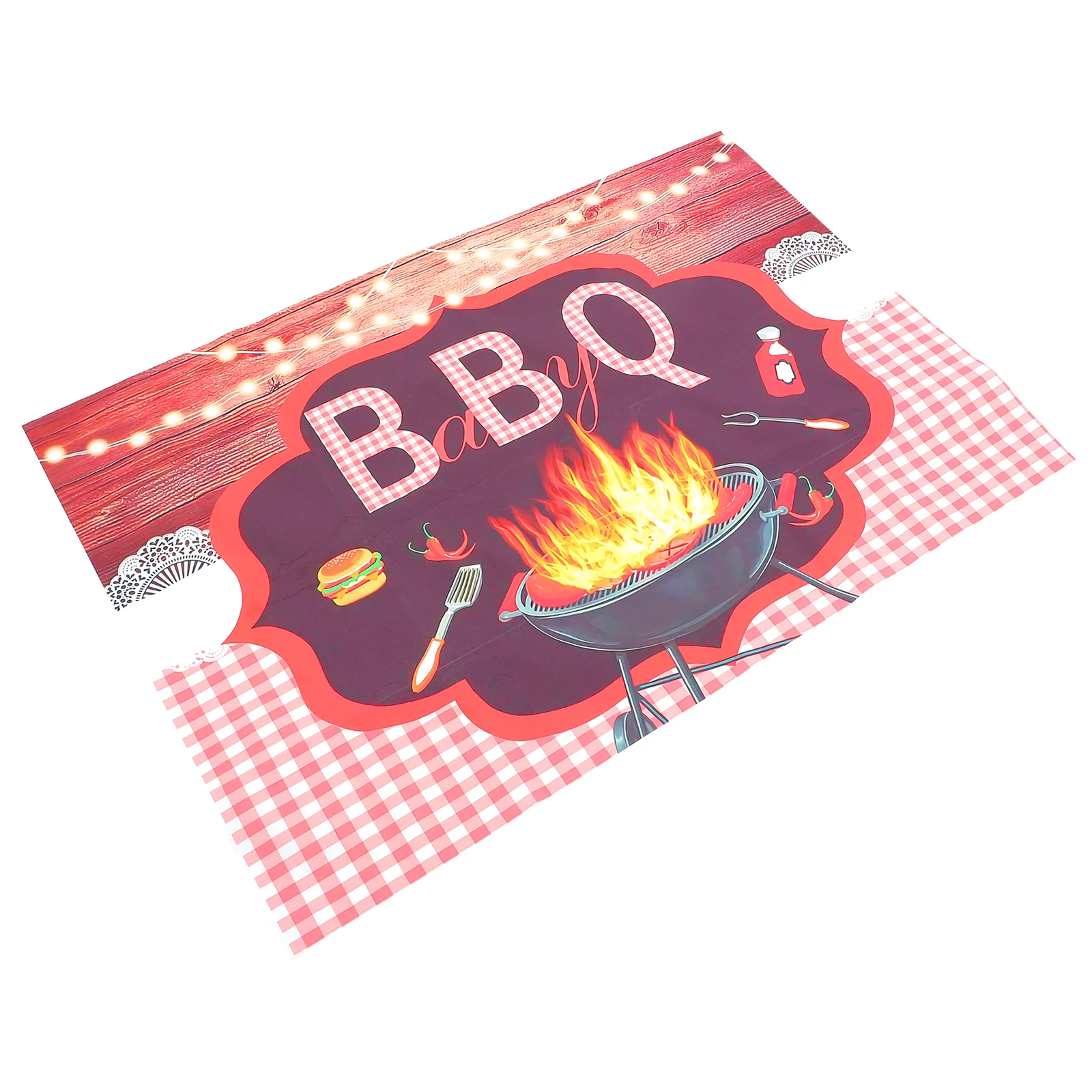 

Barbecue Background Cloth Wall Decor Cartoon Print Hanging Decoration Non Fading Clear Pattern Bedroom Living Room Party Theme