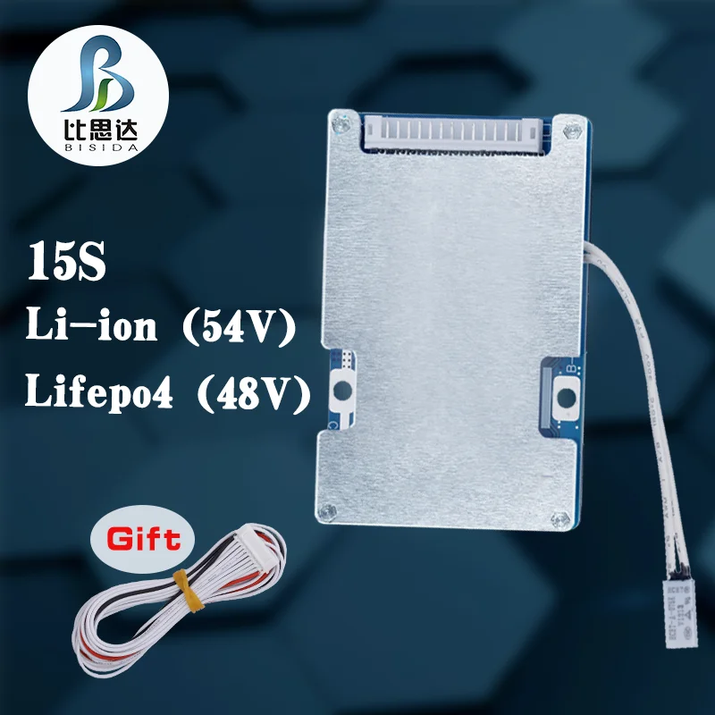 Bisida 15S BMS 54V Lithium-ion battery 48V lifepo4 battery with balance Common port for Electric bicycle battery pack