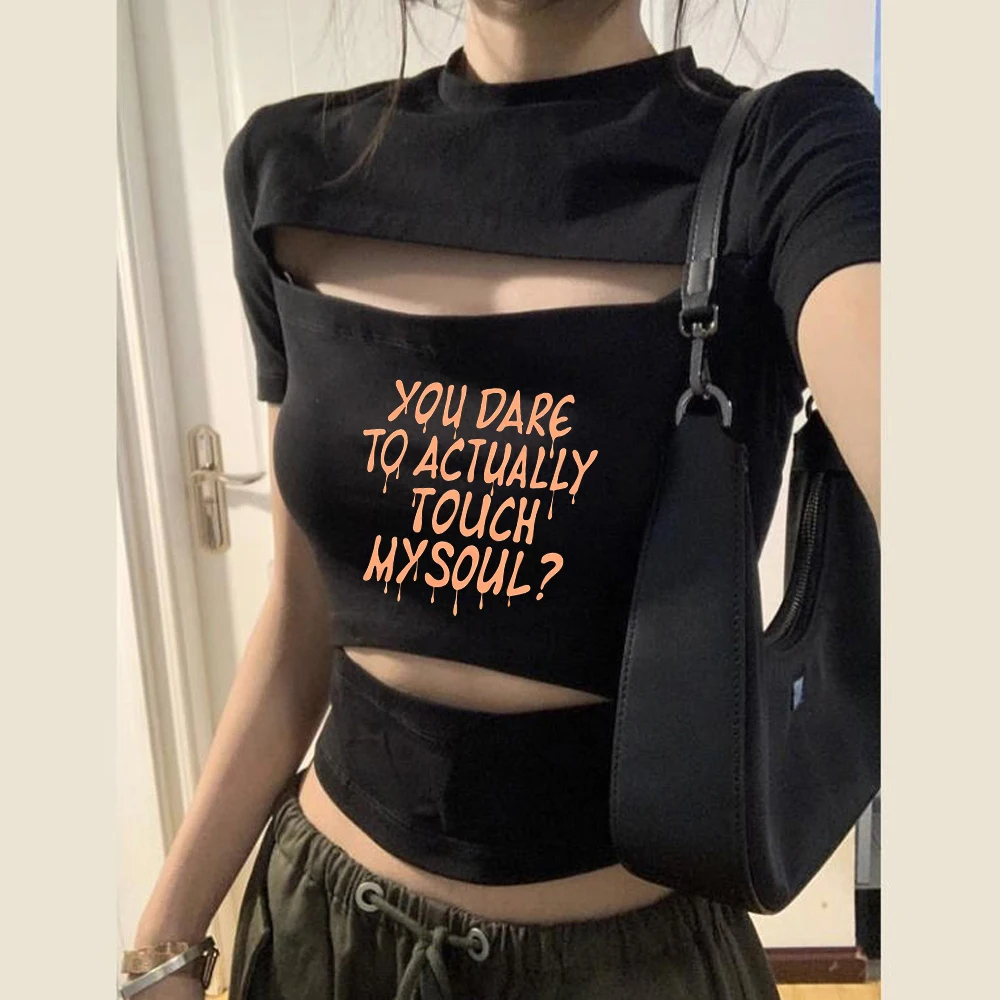 Soul Eater crop top female korean fashion japanese dollette graphic japan t shirt japan gothic grunge summer dollette