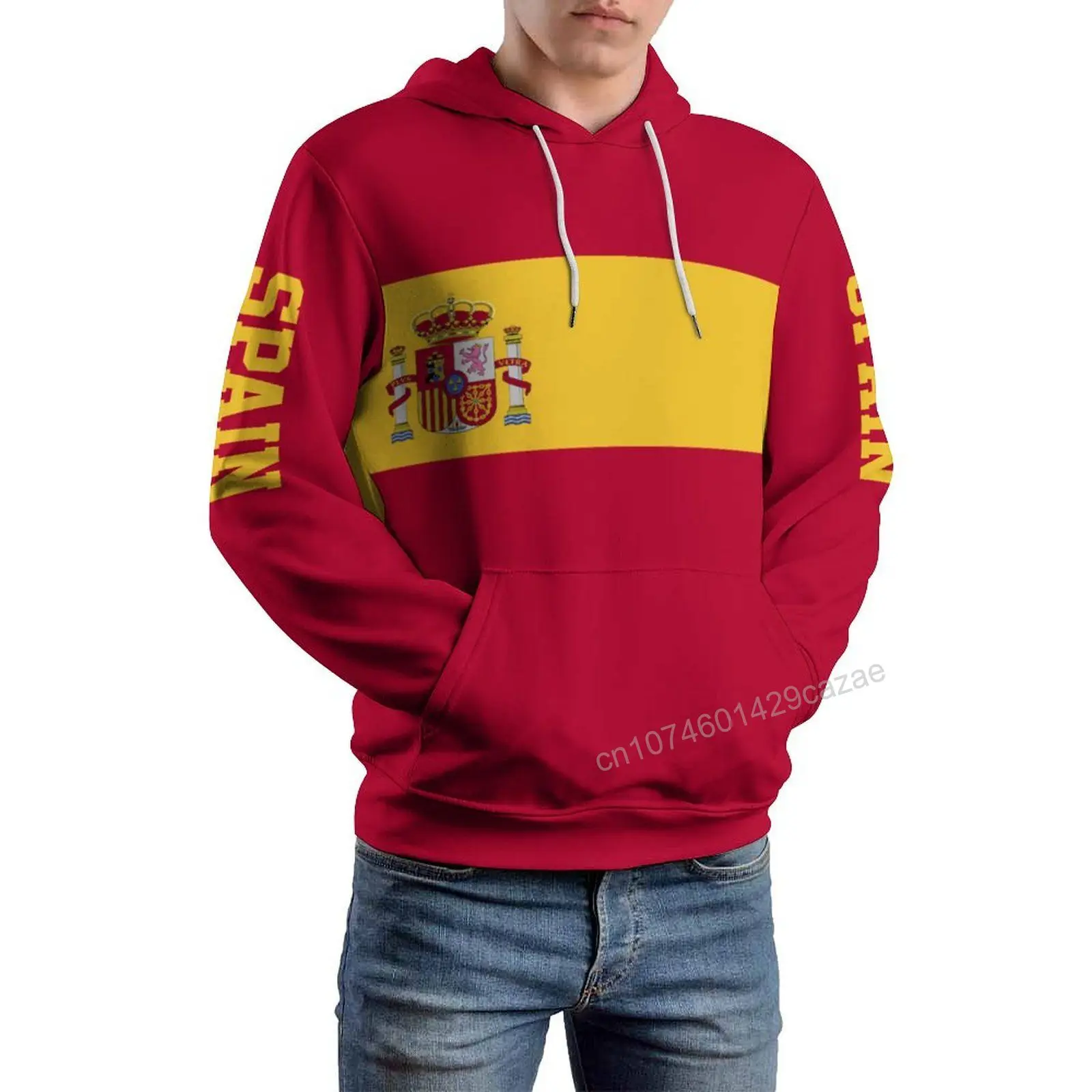 Sudadera con capucha 3D de la bandera del país de España, sudadera Harajuku de poliéster fresca para hombres y mujeres, Jersey informal Unisex, sudaderas con capucha