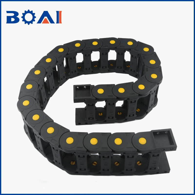 Enrutador CNC de cadena de arrastre con puente grueso de nailon tipo 25x38/25x57/25x77