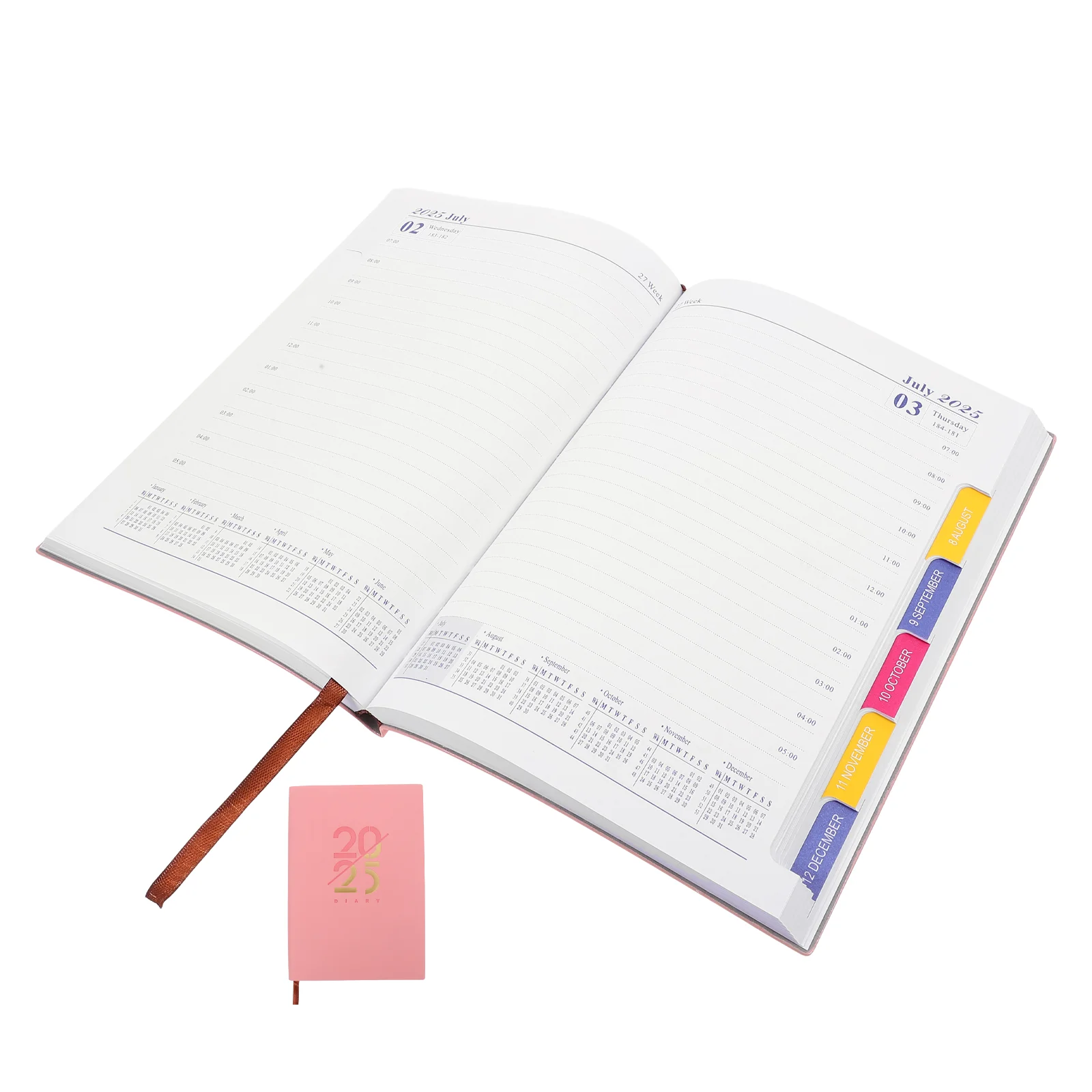 2025 Daily Calendar Notebooks Schedule A5 Planner Agenda Notepad Pink Pu Office