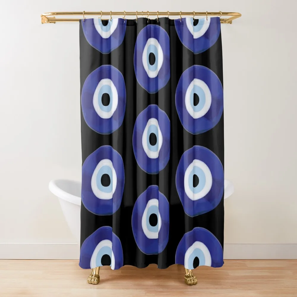 

Evil Eye – Black Background Shower Curtain Waterproof Fabric Shower Shower For Bathrooms For Bathroom For Curtain