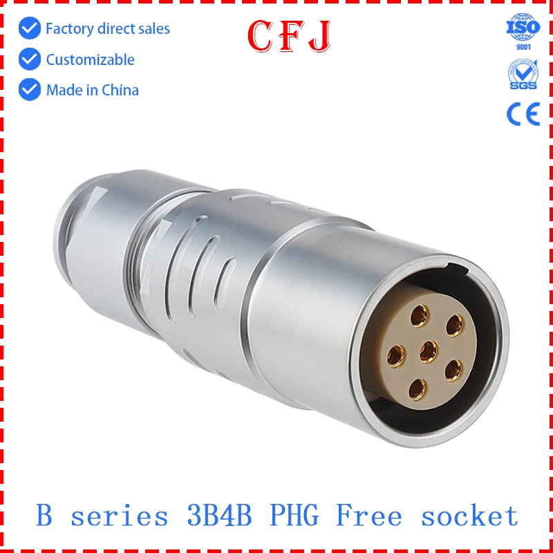 CFJ Quick Push-Pull Okrągłe, samozaciskowe złącze serii B PHG 3B 4B 2 3 4 5 6 7 8 10 48-pinowe złącze do cięcia metalu lotniczego