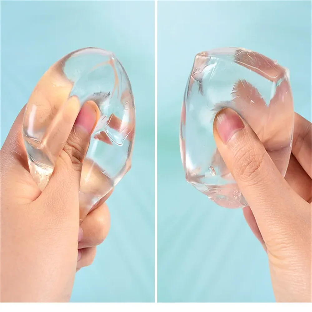 Przezroczyste kostki lodu Miękki TPR Wolno powracający do kształtu Brokatowa kulka maltosowa Zabawka do ściskania Antystresowa elastyczna kulka do ściskania Dekompresyjna