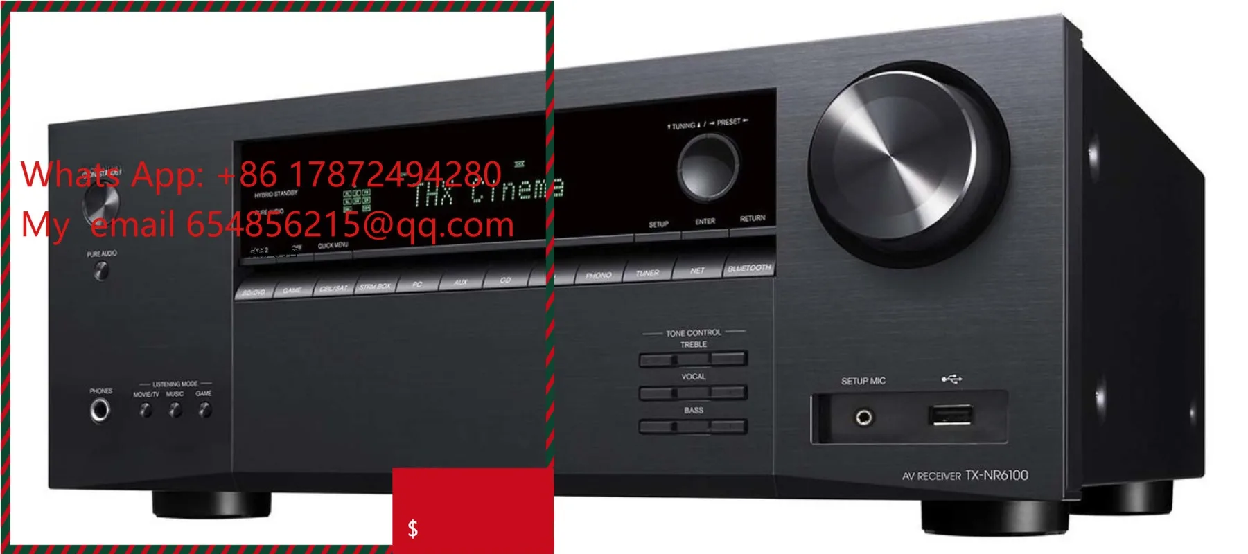 TX-NR6100 Home Dolby Atmos 7.2 Chal AV Amplifier, New 8K