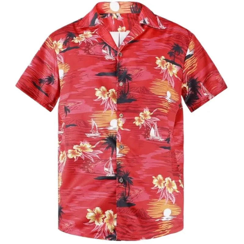 

Мужская рубашка с короткими рукавами и 3D цифровой печатью в гавайском стиле с геометрическим рисунком и буквами