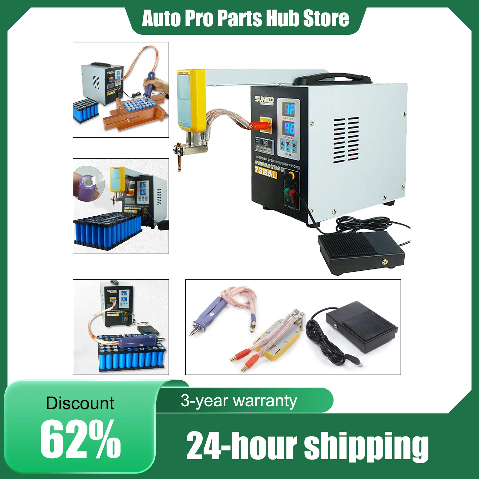 เครื่องเชื่อมแบบพัลส์มือถือ, เครื่องเชื่อม, เครื่องเชื่อมแบบพัลส์สำหรับแบตเตอรี่ SUNKKO 737G 50A-900A เครื่องเชื่อมบัดกรี