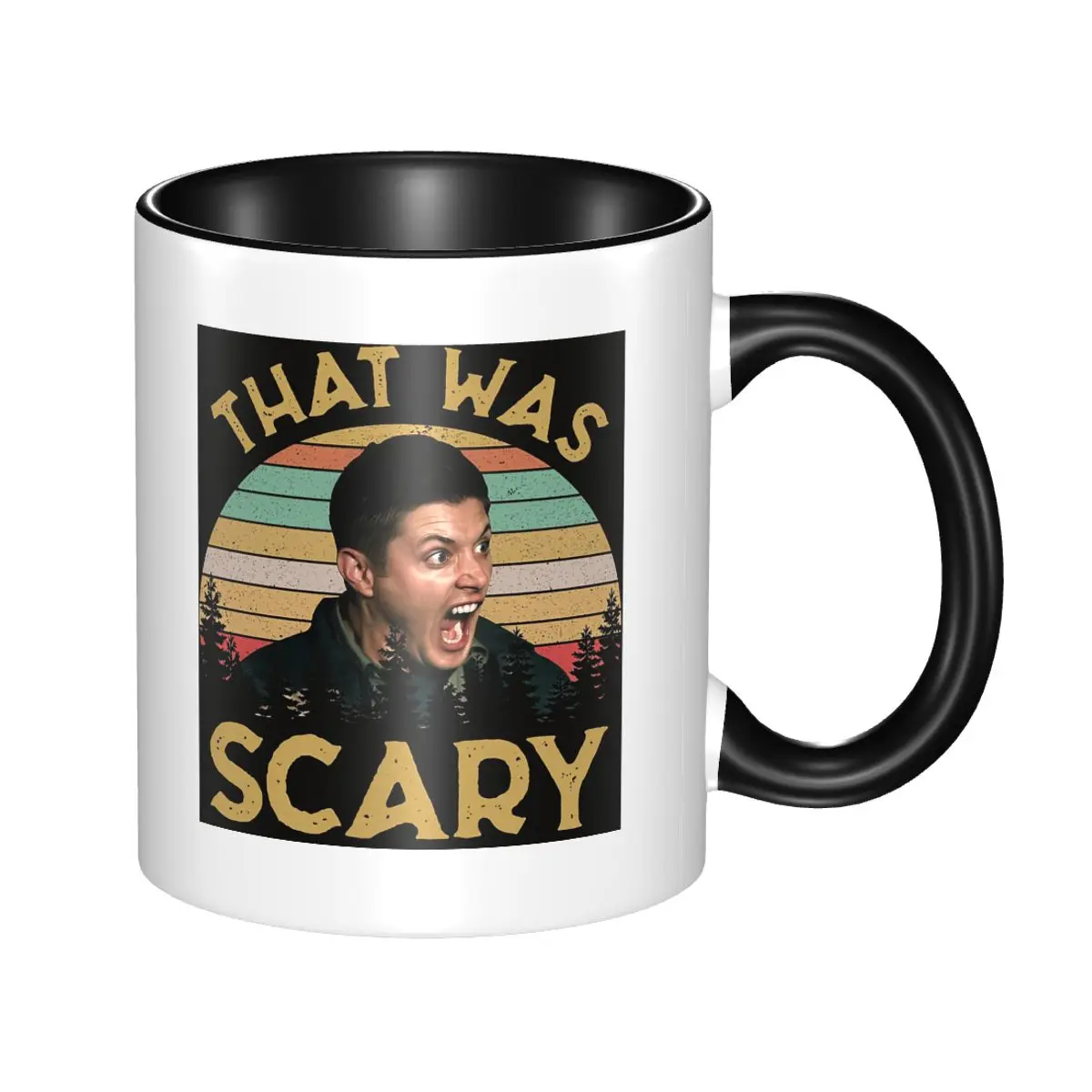 Taza de Cerámica de Jensen Ackles y Dean Winchester de Supernatural, con Diseño de la Escena 'That Was Scary', para Café, Té, Leche, Regalo para Amigos