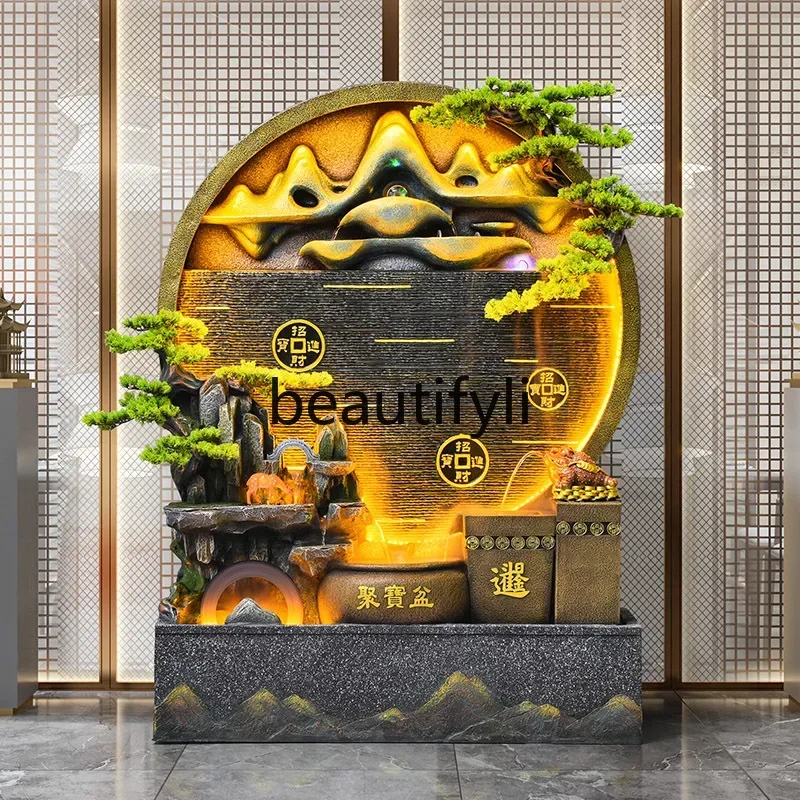 

Cy56 Water curtain wall, running water screen, balcony, feng shui wheel, water feature, fountain, rockery, lucky landscape orna