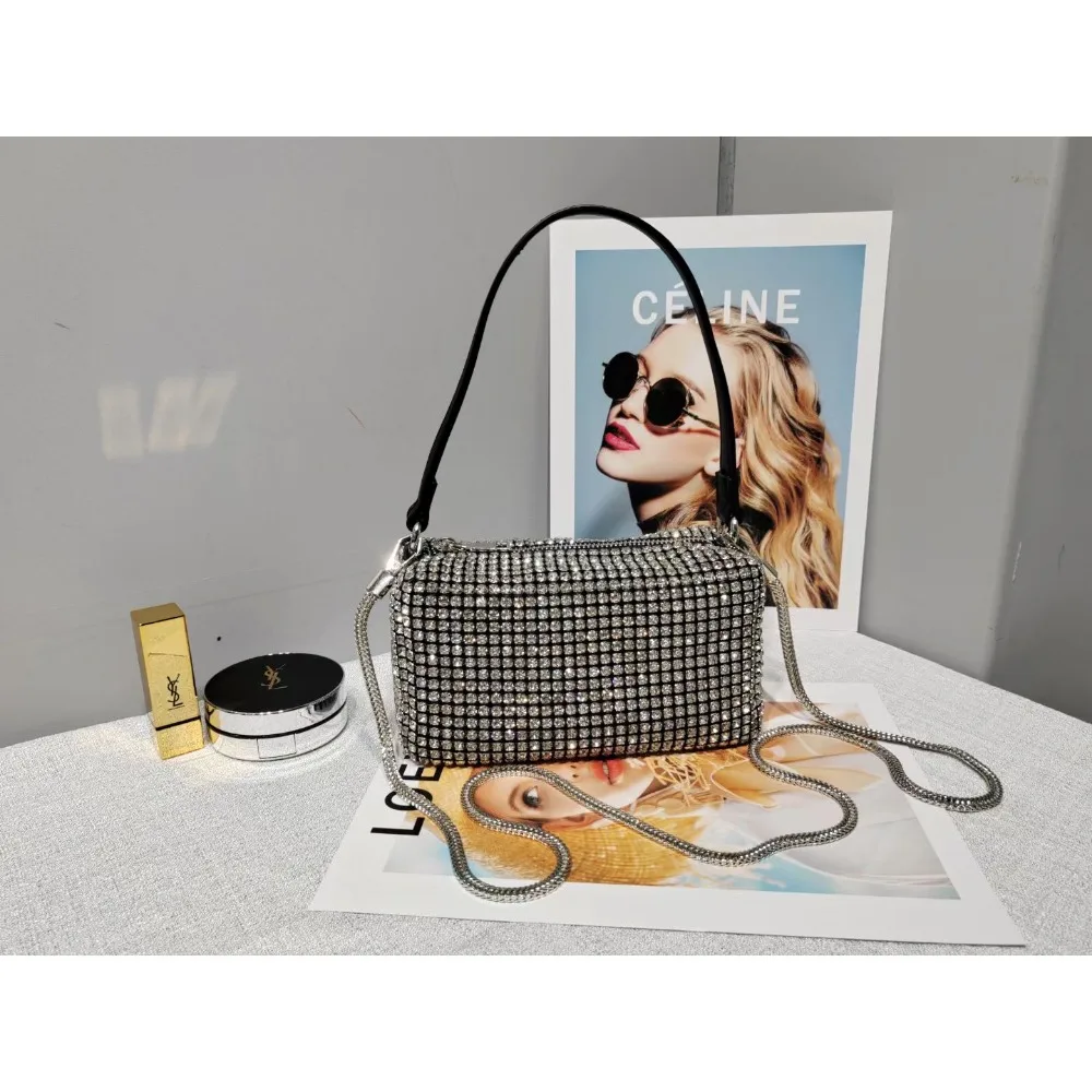 Super A Rhinestone Bag Light Luxury Bag Women\'s Summer High-end Texture Crossbody Handbag Banquet Bag Shiny Full Diamond Bag