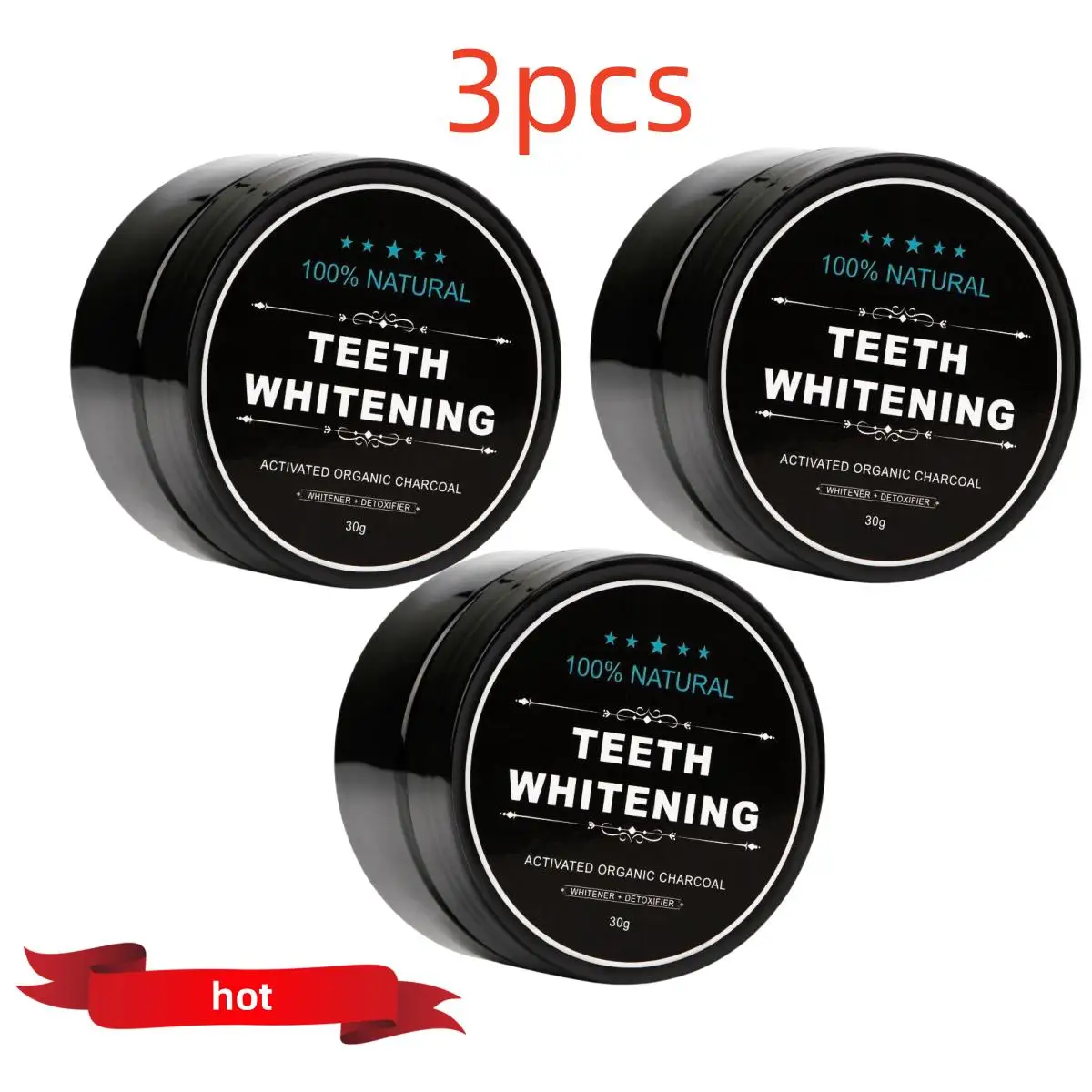 3pcs Teeth Care Powder Charcoal Oral Care Natural Activated Charcoal Dental Whitener Powder Oral Hygiene Effective cleaning