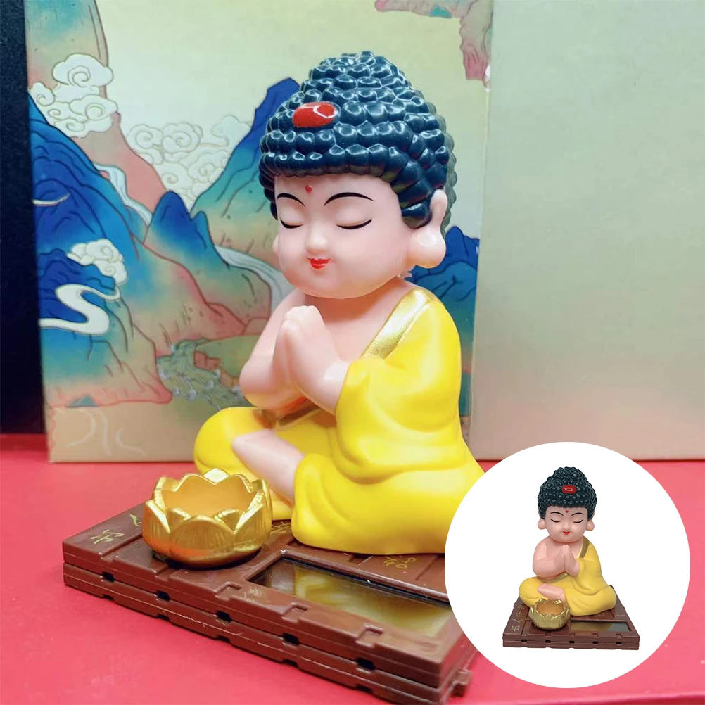 

Solar Powered Buddha Dashboard Ornament Car Decoration Chic Retro Design Home Office Bookshelf Desktop Decor Unique Gift Choice