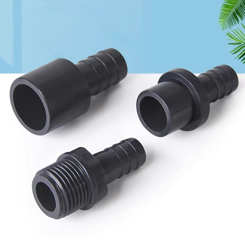 1~5Pcs Dark Grey PVC Pagoda Connector 20/25 To 12/16/20mm Garden Irrigation Hose Fish Tank Accessories PVC Pipe Adapter Fittings