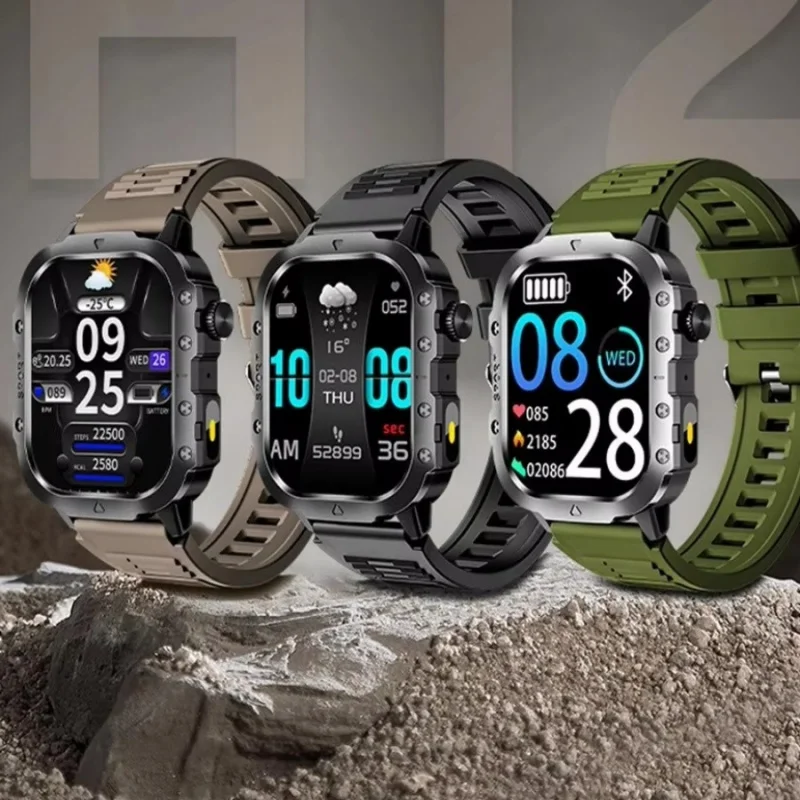 Смарт-часы с большим экраном, Bluetooth-фонарик для вызова, умные часы для спорта на открытом воздухе, фитнес-отслеживание, монитор здоровья, браслет для мужчин и женщин Смарт-часы с большим экраном, Bluetooth-фонарик для вызова, умные часы для спорта на открытом воздухе, фитнес-отслеживание, монитор здоровья, браслет для мужчин и женщин