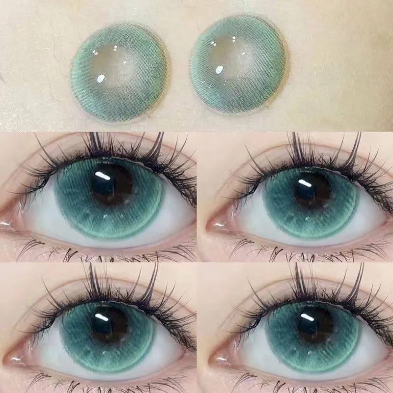 MILL CREEK 2PCS Green Contact Lenses with diopter for Eye Natural Beauty-health Colorld Lense Beauty Pupils Cosmetics Yearly Use