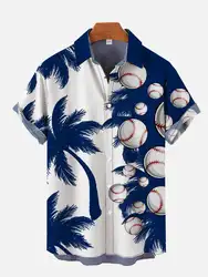 Verão coqueiro impressão camisas havaianas dos homens praia lazer moda camisa praia elemento paisagem camisas de manga curta