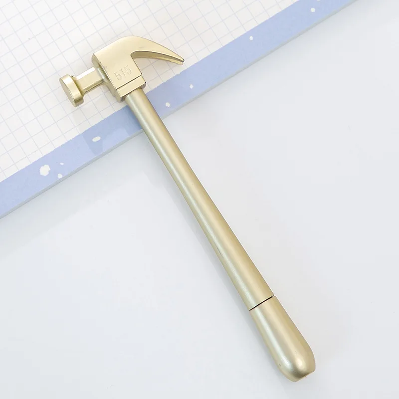 Creative Simulation Hammer Gel Pen Stationery Learning Shool Office Stationery Gift Graffiti Writing Tool Metal Signature Pen