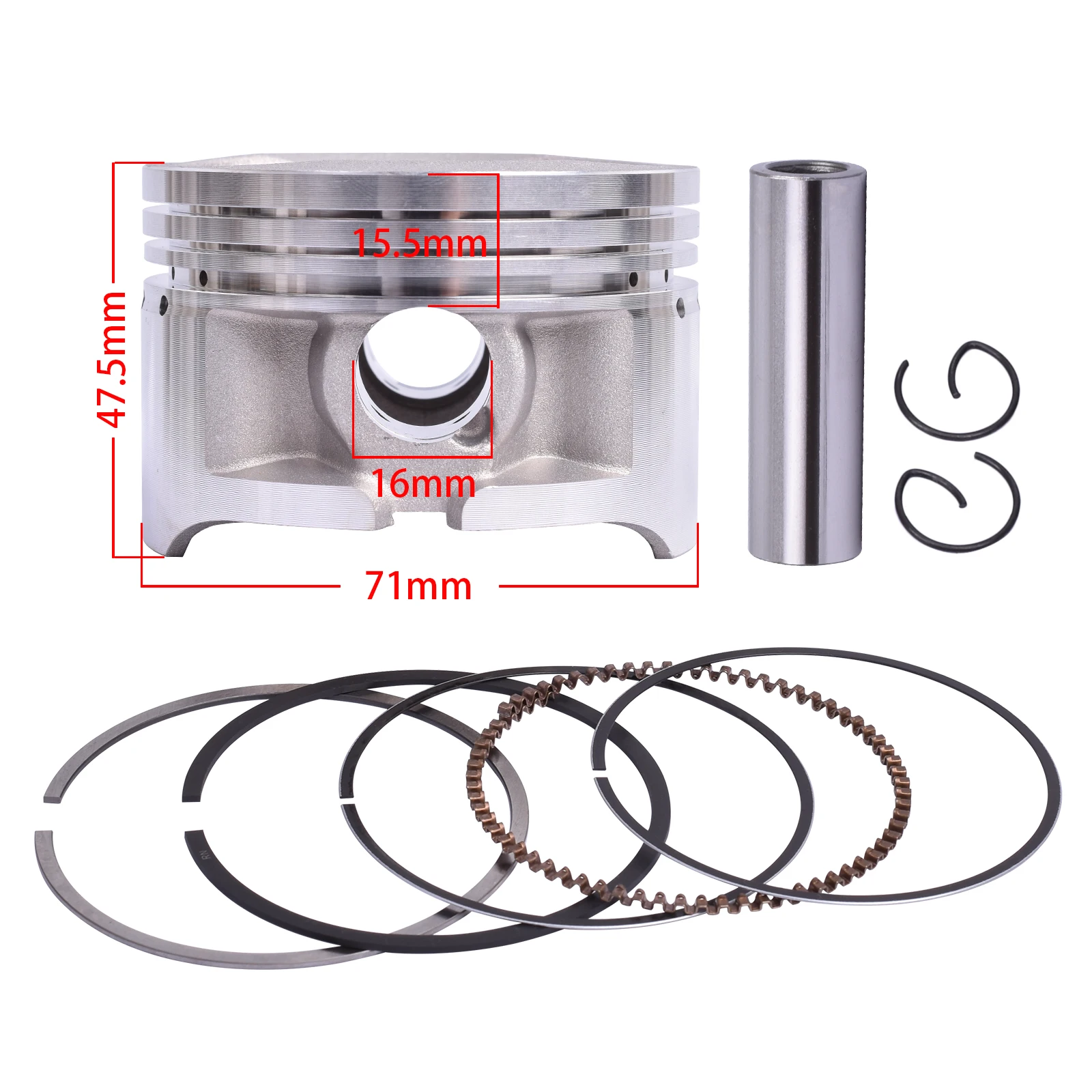 STD Bore 71 mm Pin 16 Engine Piston Kit for YAMAHA ATV YFM250 YFB250 BIG BEAR TRACKER BRUIN 1992-2015 4BD-11631-00-Y0