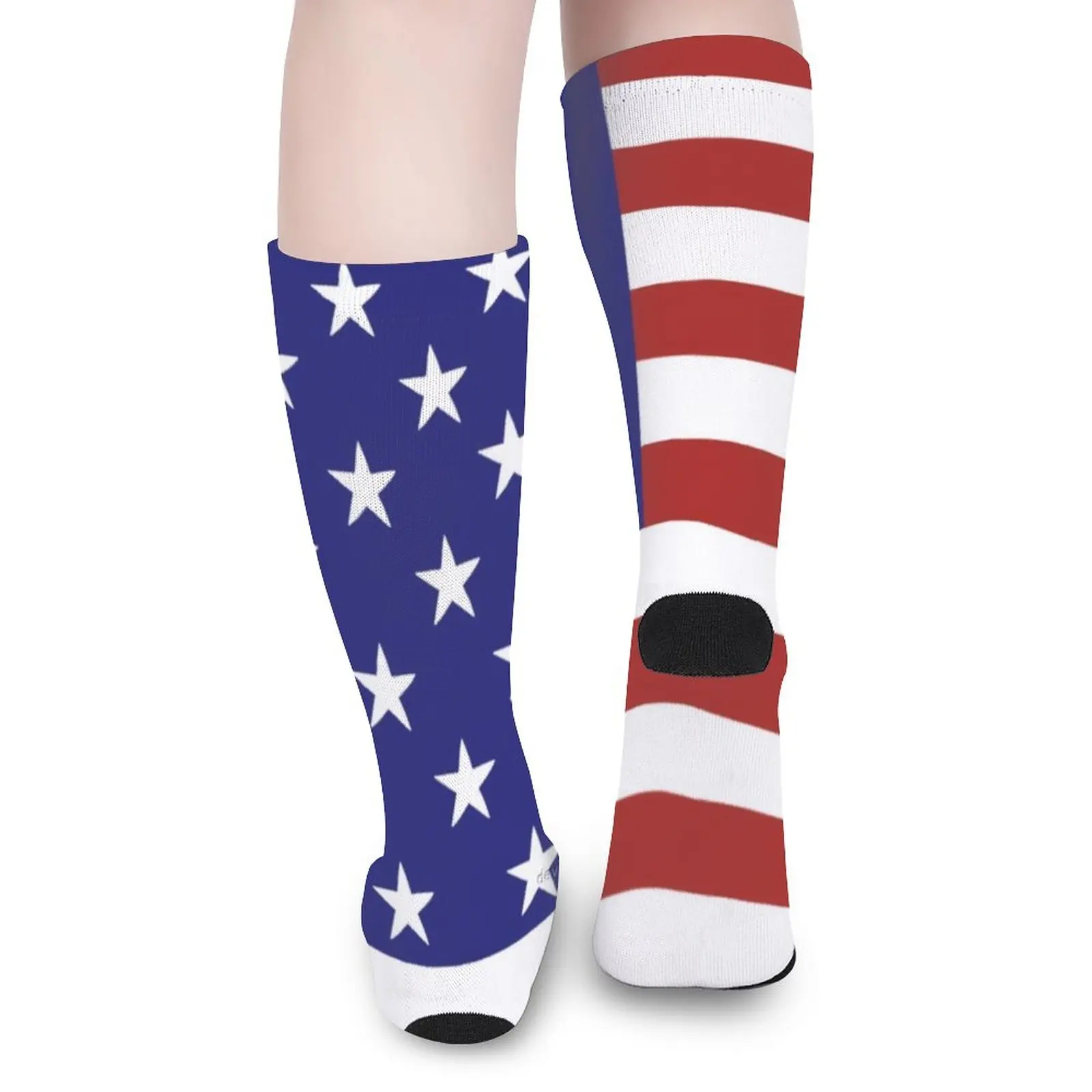 American USA Flag Print Stockings July 4th Graphic Funny Socks Winter Anti Sweat Socks Women Men Cycling Soft Socks