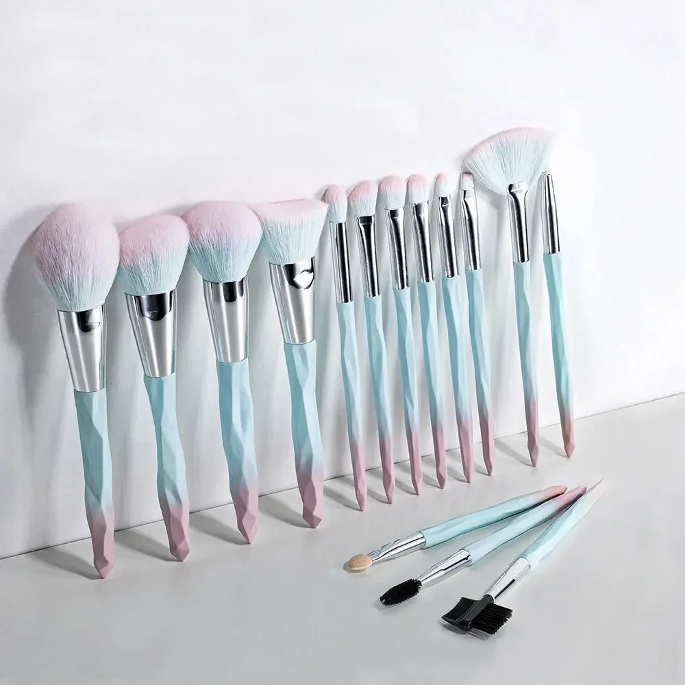 15 Uds. Brocha de maquillaje Premium, brocha suelta para colorete, brocha para base, sombra de ojos, delineador de ojos, juego completo de herramientas de maquillaje profesionales