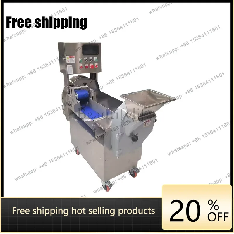 Cross-border commercial vegetable cutter Multifunctional automatic dicing machine Dual-purpose root, stem and leaf vegetables